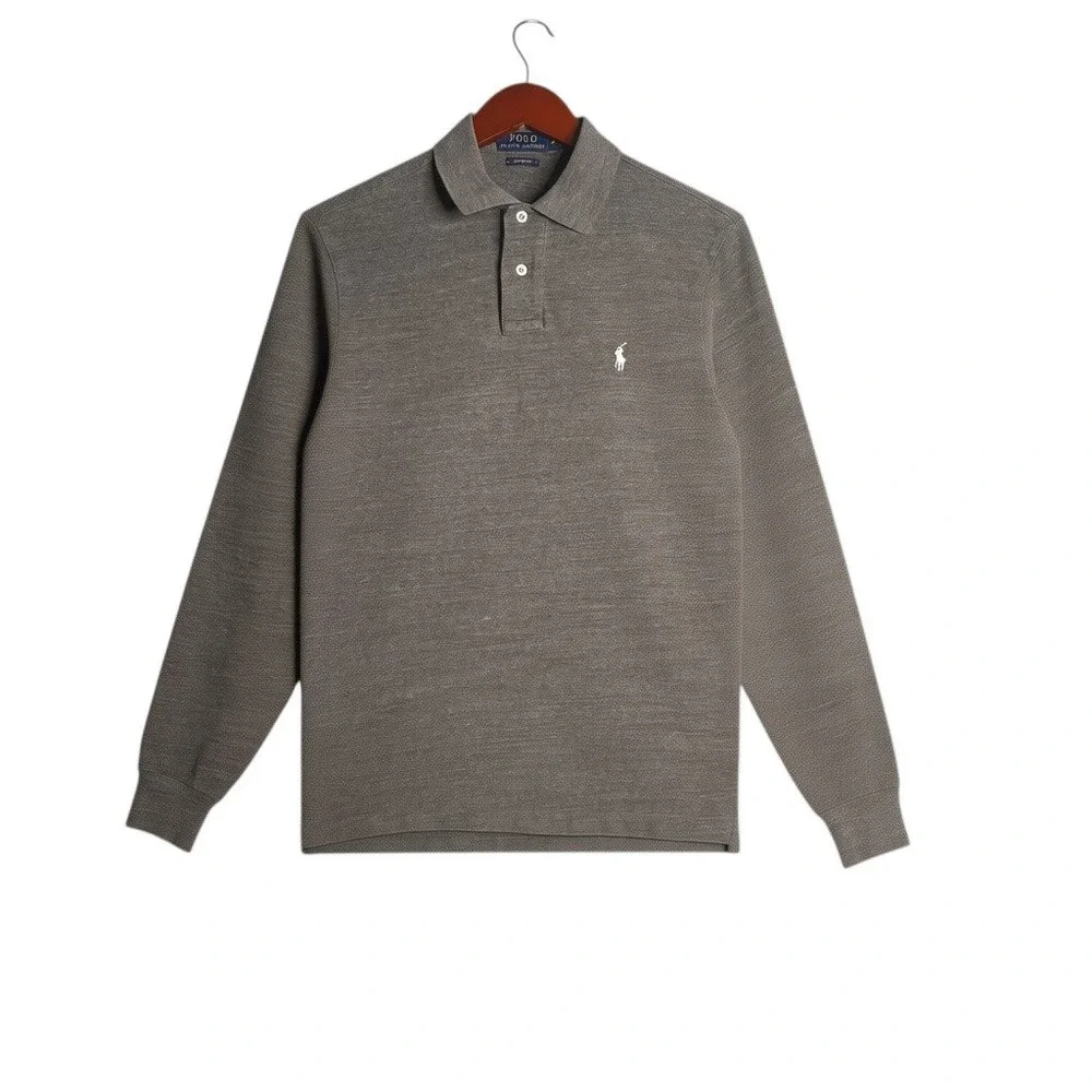 Polo Ralph Lauren Men's Long Sleeve Polo Size‎ S Brown Classic Fit Logo